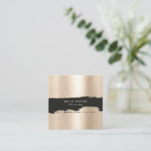 Einfach minimalistisch Moderne Schwarz-Weiß-Kunst  Quadratische Visitenkarte (Stehend Vorderseite)