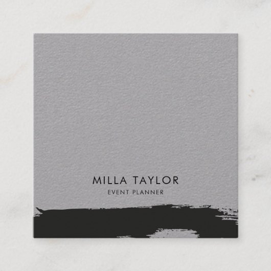Einfach minimalistisch Moderne Schwarz-Weiß-Kunst Quadratische Visitenkarte (Vorderseite)