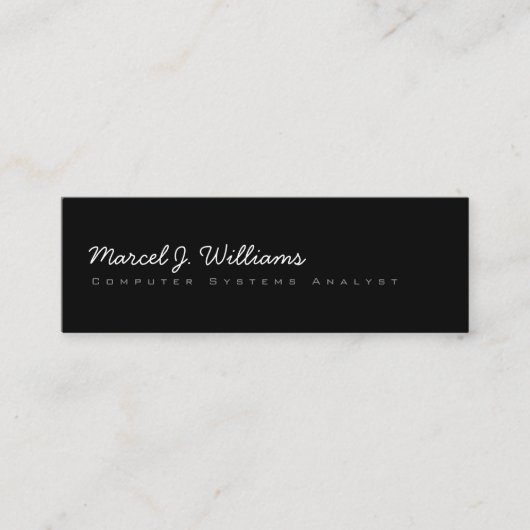 Einfach Minimalistisch Modernes Berufliches Schwar Mini Visitenkarte (Vorderseite)