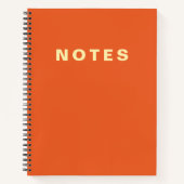 Einfach Minimalistisch Orange Notizblock (Vorderseite)