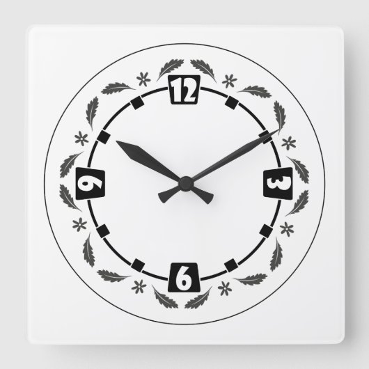 Einfach, minimalistisch quadratische wanduhr (Vorderseite)
