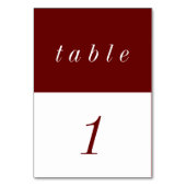 Einfach Minimalistisch rot und weiß Tischnummer (Rückseite)