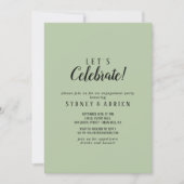 Einfach Minimalistisch|Sage Foto Feiern Einladung (Vorderseite)