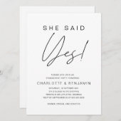 Einfach Minimalistisch, sagte sie Ja-Engagement-Pa Einladung (Vorne/Hinten)