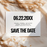 Einfach minimalistisch save the date<br><div class="desc">Wählen Sie ein einfaches,  aber auffälliges Schwarz-Weiß-Design für Ihre Hochzeitsarbeit. Dieser moderne und elegante Stil kann jedes beliebige Anzug bieten. Vollständig anpassbar,  können Sie die Farben des Textes oder des Hintergrunds ganz nach Ihren Wünschen ändern.</div>