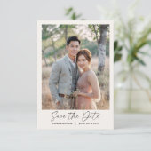 Einfach Minimalistisch Save the Date mit Foto Einladung (Stehend Vorderseite)