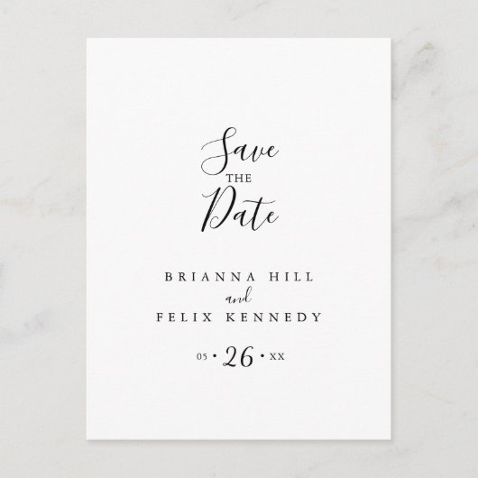 Einfach Minimalistisch Save the Date Postkarte (Vorderseite)