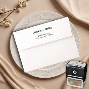 Einfach Minimalistisch Schwarz und Weiß Permastempel