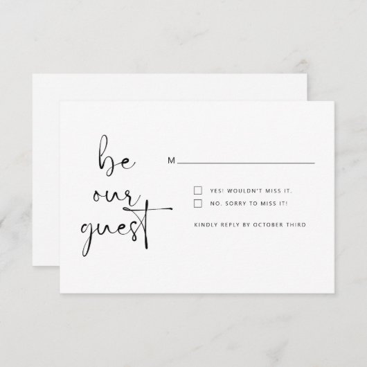 Einfach minimalistisch, seien Sie unsere Gäste UAW Begleitkarte (Vorne/Hinten)