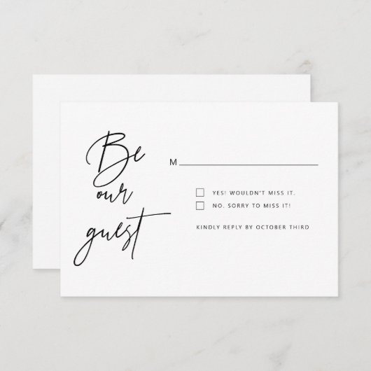 Einfach minimalistisch, seien Sie unsere Gäste UAW Begleitkarte (Vorne/Hinten)