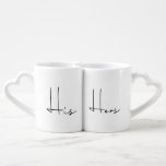 Einfach minimalistisch Seine und Seine Mr. und Mrs Liebestassen<br><div class="desc">Seine und ihre: ein minimalistisches und modernes Design für das Set der Tasse dieses Paares,  perfekt für Mr. und Mrs.</div>
