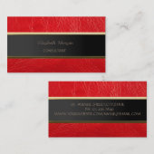 Einfach Minimalistisch, Streifen, roter Lederschim Visitenkarte (Vorne/Hinten)