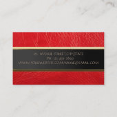 Einfach Minimalistisch, Streifen, roter Lederschim Visitenkarte (Rückseite)