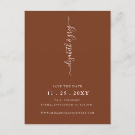 Einfach Minimalistisch Terracotta Save the Date Ankündigungspostkarte