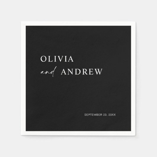 Einfach Minimalistisch und modern | Hochzeit von N Serviette (Vorderseite)