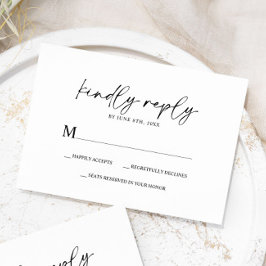 Einfach Minimalistisch und modern | RSVP-Hochzeitk RSVP Karte