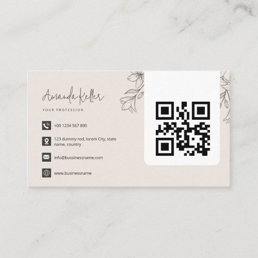 Einfach Minimalistisch Visitenkarte (Rückseite)