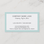 Einfach minimalistisch weiß & blau visitenkarte (Rückseite)