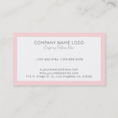 Einfach minimalistisch weiß und rosa Grenze Busi Visitenkarte (Rückseite)