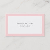 Einfach minimalistisch weiß und rosa Grenze Busi Visitenkarte (Vorderseite)