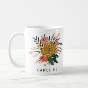 Einfach Minimalistische Botanische Blume Personali Kaffeetasse