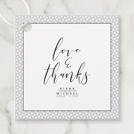 Einfach Minimalistische Hochzeit dank Black ID523 Geschenkanhänger (Vorderseite)