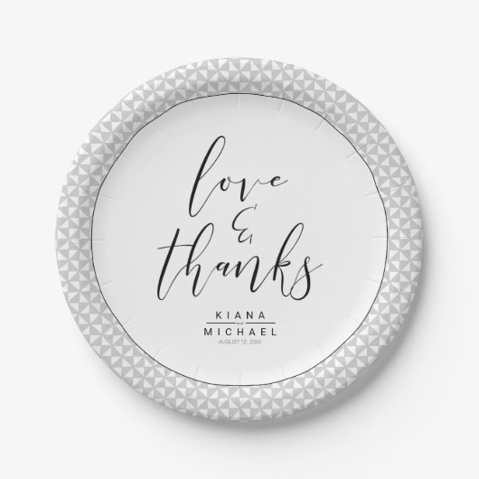 Einfach Minimalistische Hochzeit dank Black ID523 Pappteller (Vorderseite)