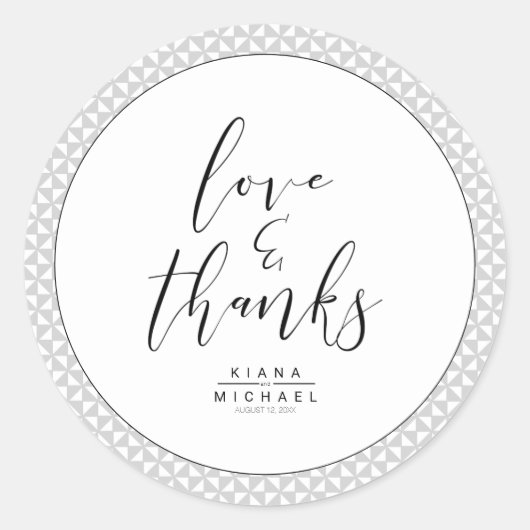 Einfach Minimalistische Hochzeit dank Black ID523 Runder Aufkleber (Vorderseite)