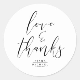 Einfach Minimalistische Hochzeit dank Black ID523 Runder Aufkleber