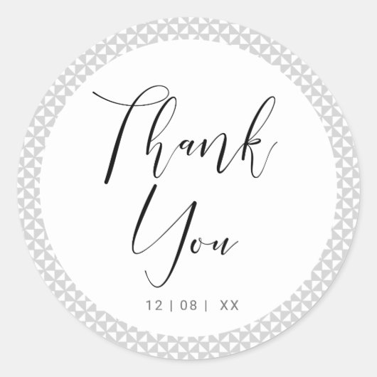Einfach Minimalistische Hochzeit Danke Black ID523 Runder Aufkleber (Vorderseite)