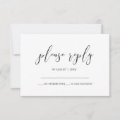 Einfach Minimalistische Hochzeit RSVP Black ID523 Karte (Vorderseite)