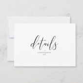 Einfach Minimalistische Hochzeitdetails Schwarz ID (Vorderseite)
