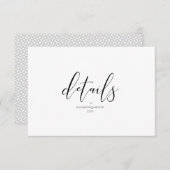 Einfach Minimalistische Hochzeitdetails Schwarz ID (Vorne/Hinten)