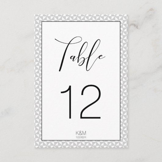 Einfach Minimalistische Tischnummern Schwarz ID523 (Vorderseite)