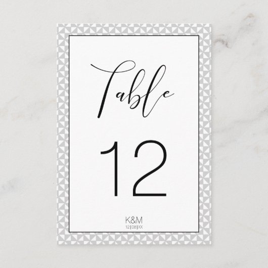 Einfach Minimalistische Tischnummern Schwarz ID523 (Rückseite)