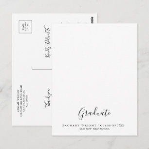Einfach Minimalistischer Abschluss Graduate Vielen Postkarte