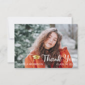 Einfach Minimalistischer Abschluss mit einem Foto Dankeskarte (Vorderseite)
