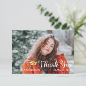 Einfach Minimalistischer Abschluss mit einem Foto Dankeskarte (Stehend Vorderseite)