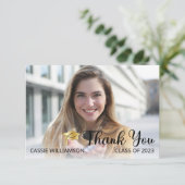 Einfach Minimalistischer Abschluss mit einem Foto Dankeskarte (Stehend Vorderseite)