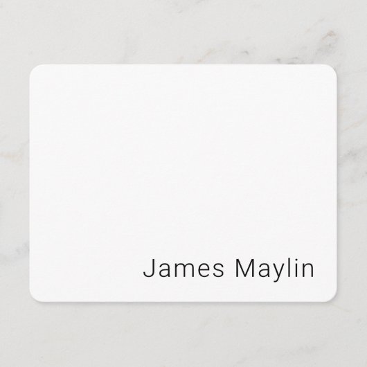 Einfach minimalistischer bearbeitbarer Name oder a Begleitkarte (Vorderseite)