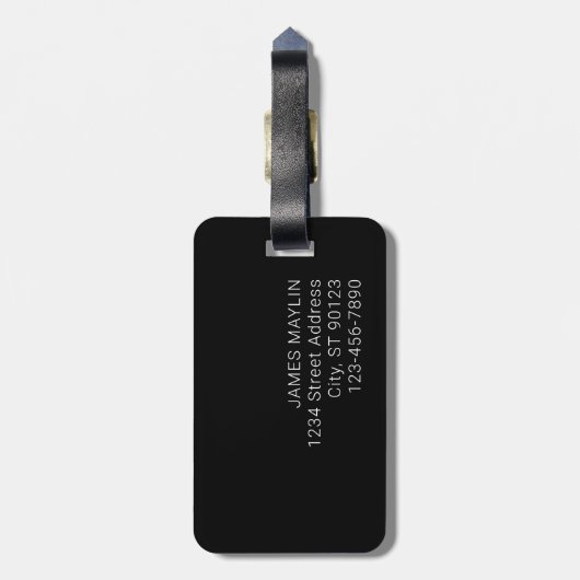 Einfach minimalistischer bearbeitbarer Name oder a Gepäckanhänger (Rückseite vertikal)