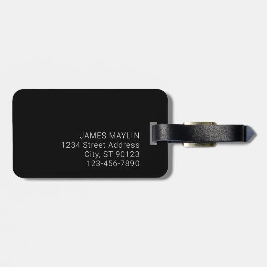 Einfach minimalistischer bearbeitbarer Name oder a Gepäckanhänger (Rückseite horizontal)