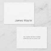 Einfach minimalistischer bearbeitbarer Name oder a Mitteilungskarte (Vorne/Hinten)