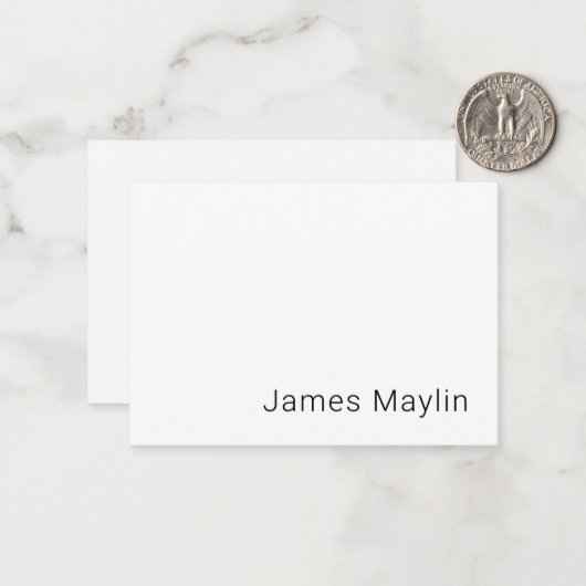 Einfach minimalistischer bearbeitbarer Name oder a Mitteilungskarte (Vorderseite/Rückseite Beispiel)