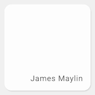 Einfach minimalistischer bearbeitbarer Name oder a Quadratischer Aufkleber