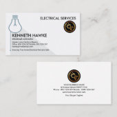 Einfach Minimalistischer Grau Light Bulb Elektrisc Visitenkarte (Vorne/Hinten)