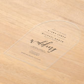 Einfach Minimalistischer Hochzeitschwarz-Akrylboge Acryleinladungen (Ablage )