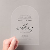 Einfach Minimalistischer Hochzeitschwarz-Akrylboge Acryleinladungen (Insitu (Handheld))