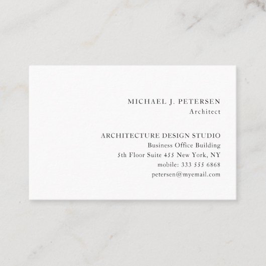 Einfach minimalistischer Klassiker beruflich Visitenkarte (Vorderseite)