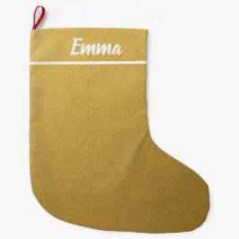 Einfach Minimalistischer Name: Script Gold Großer Weihnachtsstrumpf